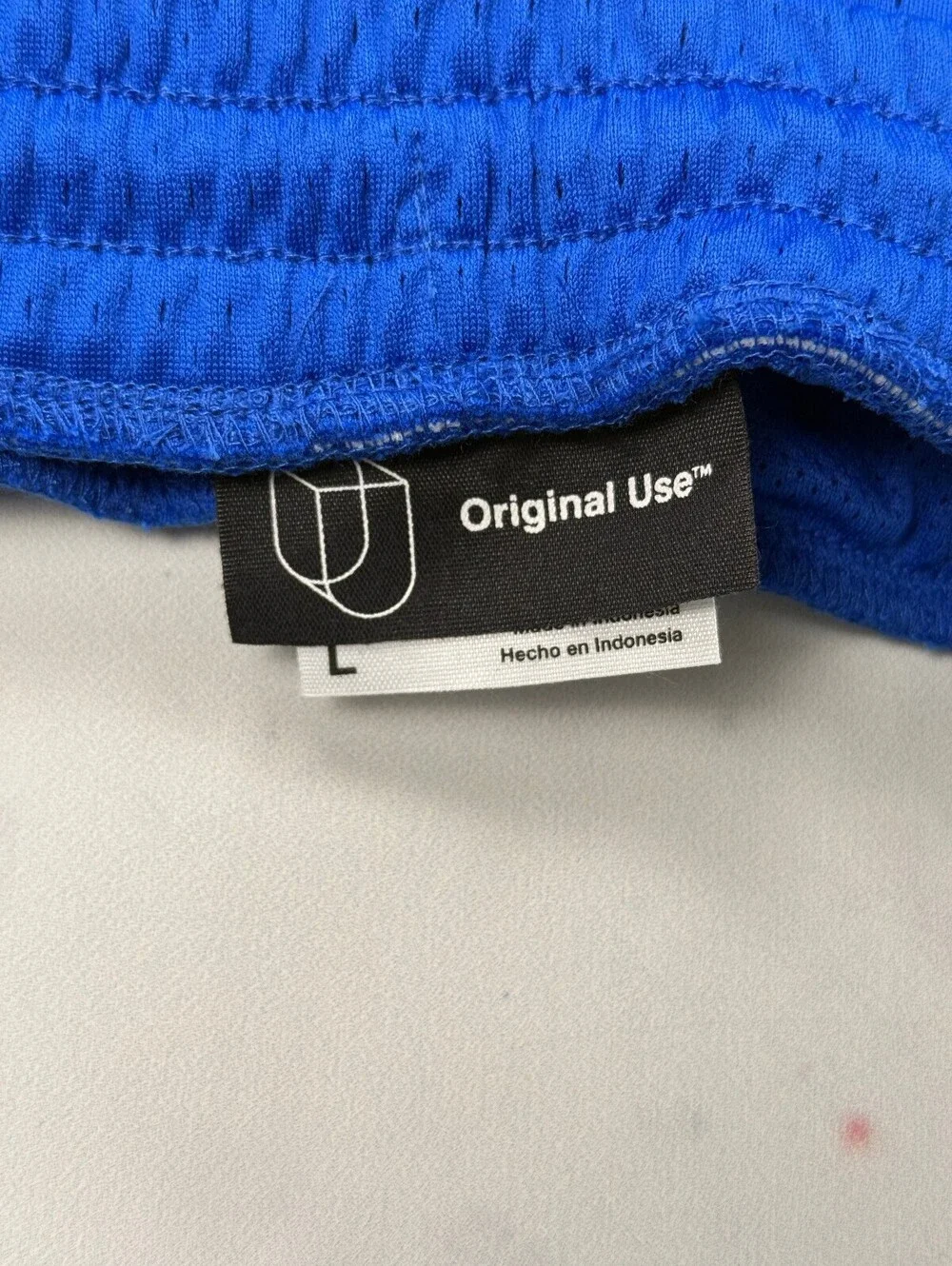 Original Use Athletic Shorts Blue 2000s Adjustable Drawstring - Mens L